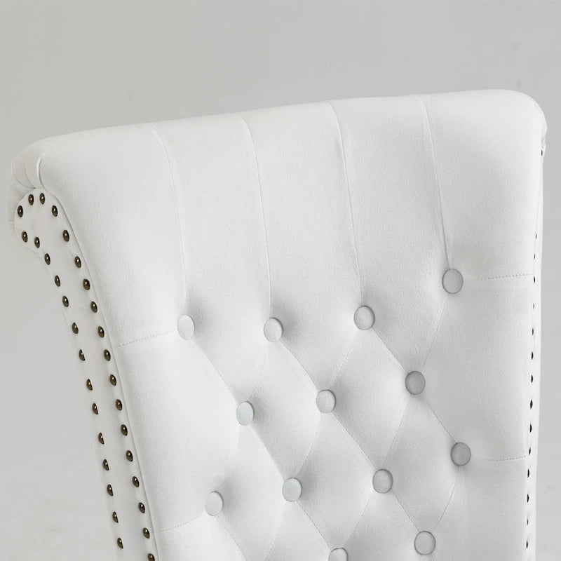 Lot de 2 chaises d'appoint hautes sans accoudoirs en velours avec rangement