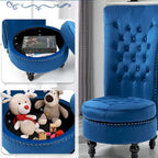 Lot de 2 chaises d'appoint hautes sans accoudoirs en velours avec rangement