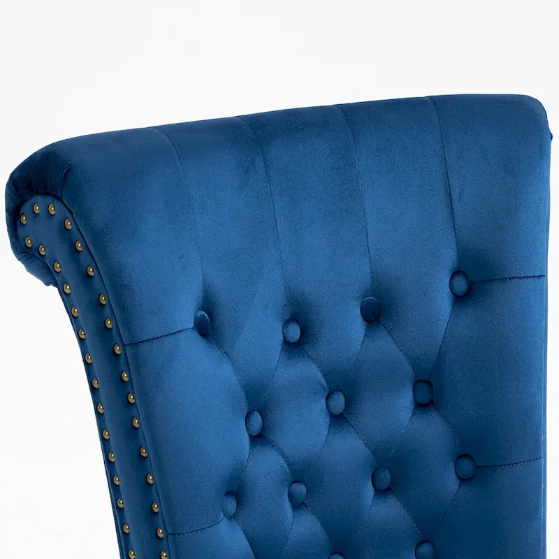 Lot de 2 chaises d'appoint hautes sans accoudoirs en velours avec rangement