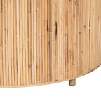 Table basse ronde en rotin avec pieds minimalistes