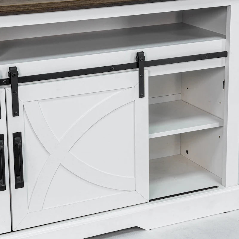 Meuble TV de 68 pouces avec insert de cheminée électrique de 23 pouces