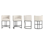 Lot de 4 tabourets de bar modernes de 66 cm avec dossier bas et cadre en métal, hauteur comptoir