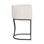 Lot de 4 tabourets de bar modernes de 66 cm avec dossier bas et cadre en métal, hauteur comptoir