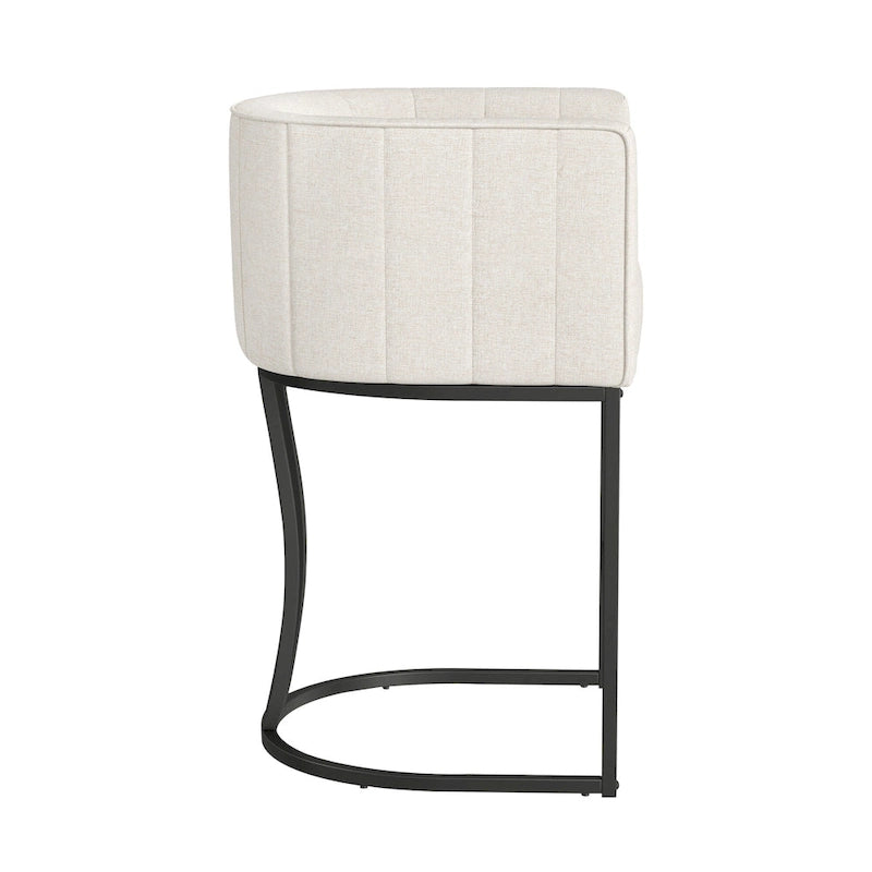 Lot de 4 tabourets de bar modernes de 66 cm avec dossier bas et cadre en métal, hauteur comptoir