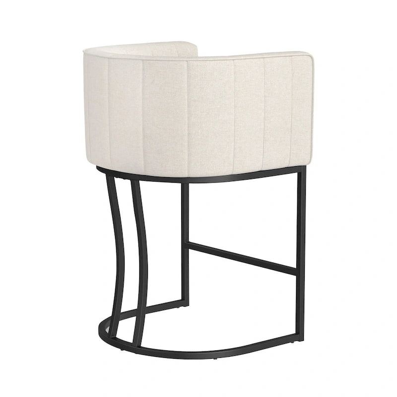 Lot de 4 tabourets de bar modernes de 66 cm avec dossier bas et cadre en métal, hauteur comptoir