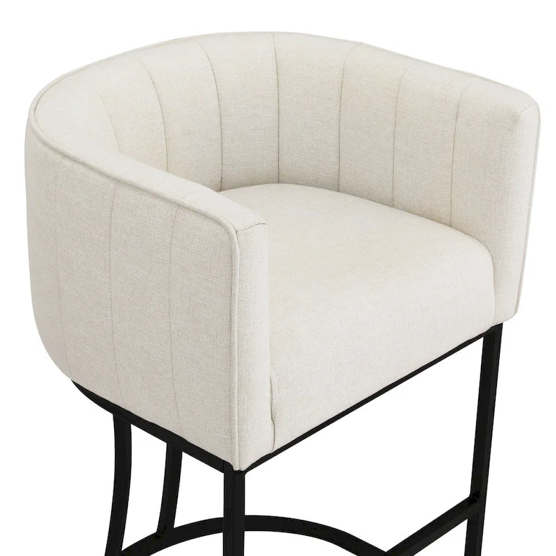 Lot de 4 tabourets de bar modernes de 66 cm avec dossier bas et cadre en métal, hauteur comptoir