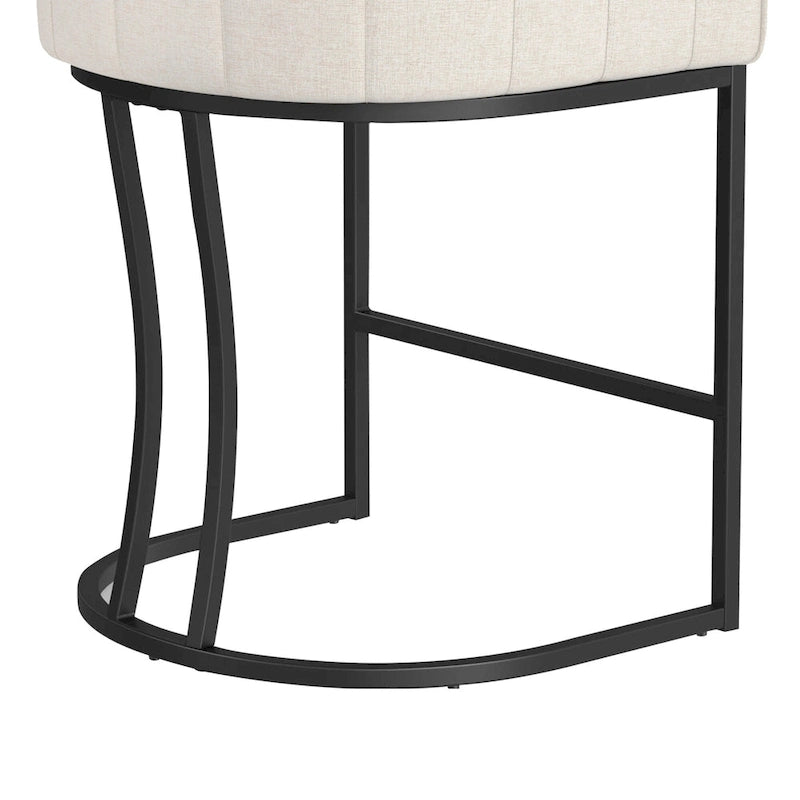 Lot de 4 tabourets de bar modernes de 66 cm avec dossier bas et cadre en métal, hauteur comptoir