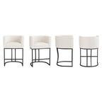 Lot de 4 tabourets de bar modernes de 66 cm avec dossier bas et cadre en métal, hauteur comptoir