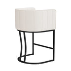 Lot de 4 tabourets de bar modernes de 66 cm avec dossier bas et cadre en métal, hauteur comptoir