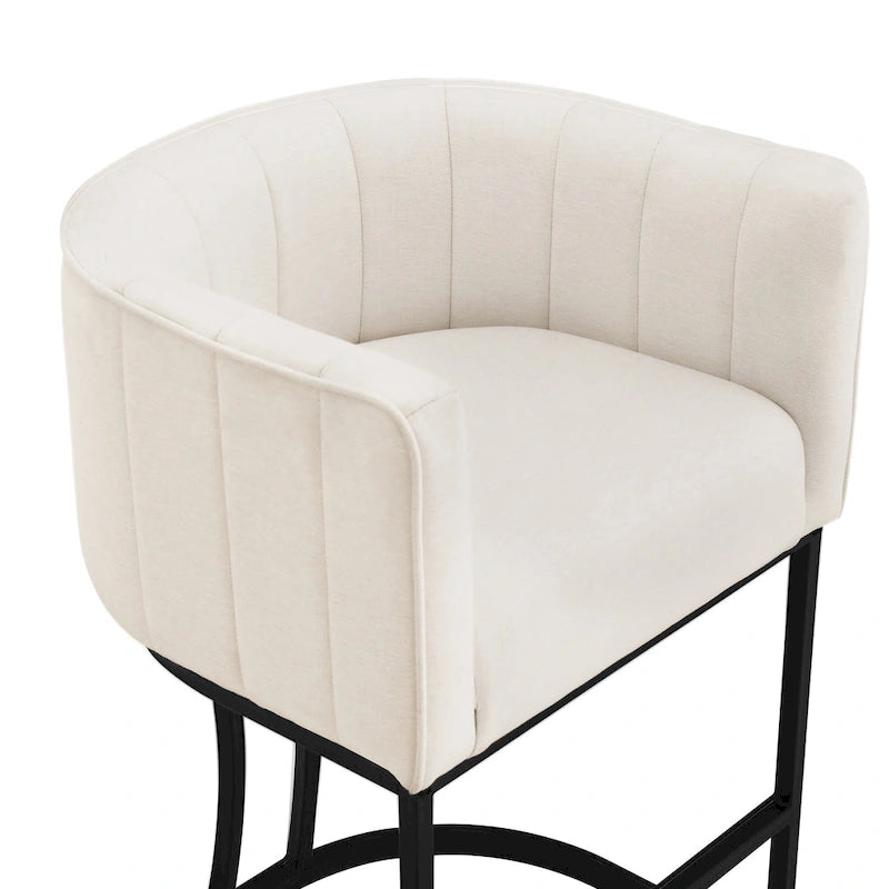 Lot de 4 tabourets de bar modernes de 66 cm avec dossier bas et cadre en métal, hauteur comptoir