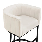 Lot de 4 tabourets de bar modernes de 66 cm avec dossier bas et cadre en métal, hauteur comptoir