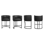 Lot de 4 tabourets de bar modernes de 66 cm avec dossier bas et cadre en métal, hauteur comptoir