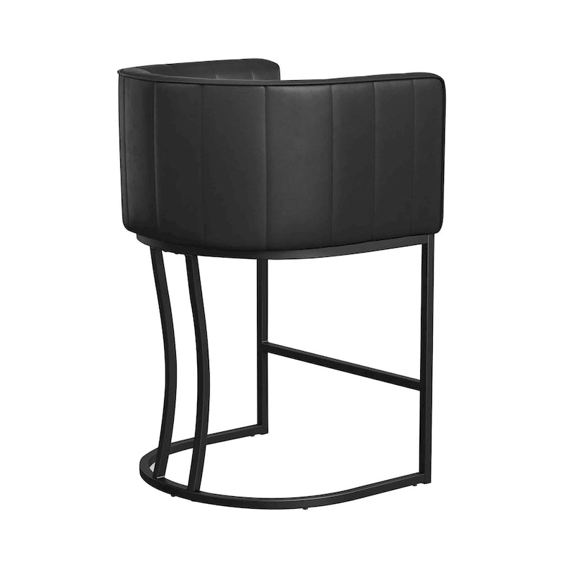 Lot de 4 tabourets de bar modernes de 66 cm avec dossier bas et cadre en métal, hauteur comptoir