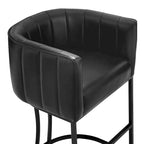 Lot de 4 tabourets de bar modernes de 66 cm avec dossier bas et cadre en métal, hauteur comptoir