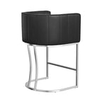 Lot de 4 tabourets de bar modernes de 66 cm avec dossier bas et cadre en métal, hauteur comptoir