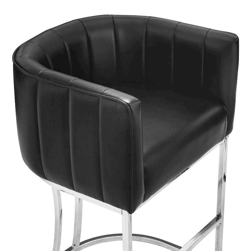 Lot de 4 tabourets de bar modernes de 66 cm avec dossier bas et cadre en métal, hauteur comptoir