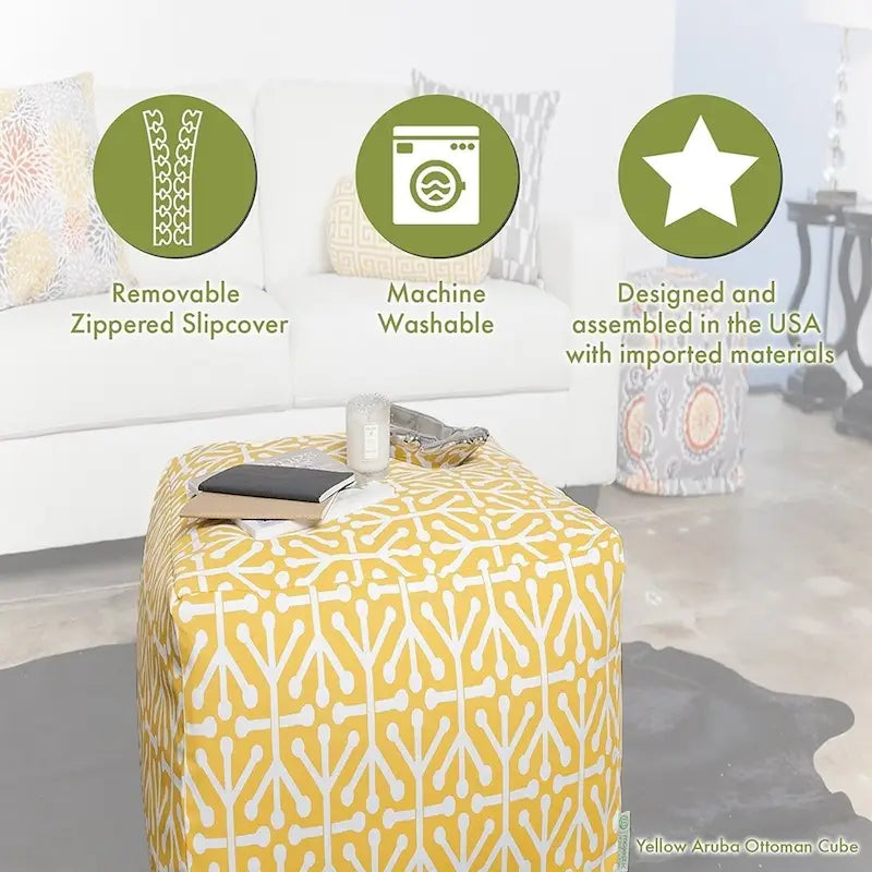 Pouf cube d'intérieur ottoman