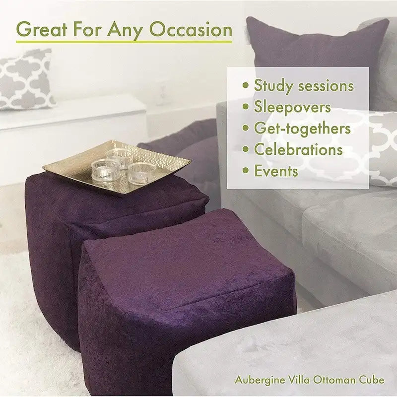 Pouf cube d'intérieur ottoman