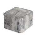 Pouf carré gris et ivoire de 55 cm