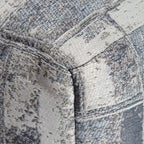 Pouf carré gris et ivoire de 55 cm