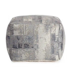 Pouf carré gris et ivoire de 55 cm