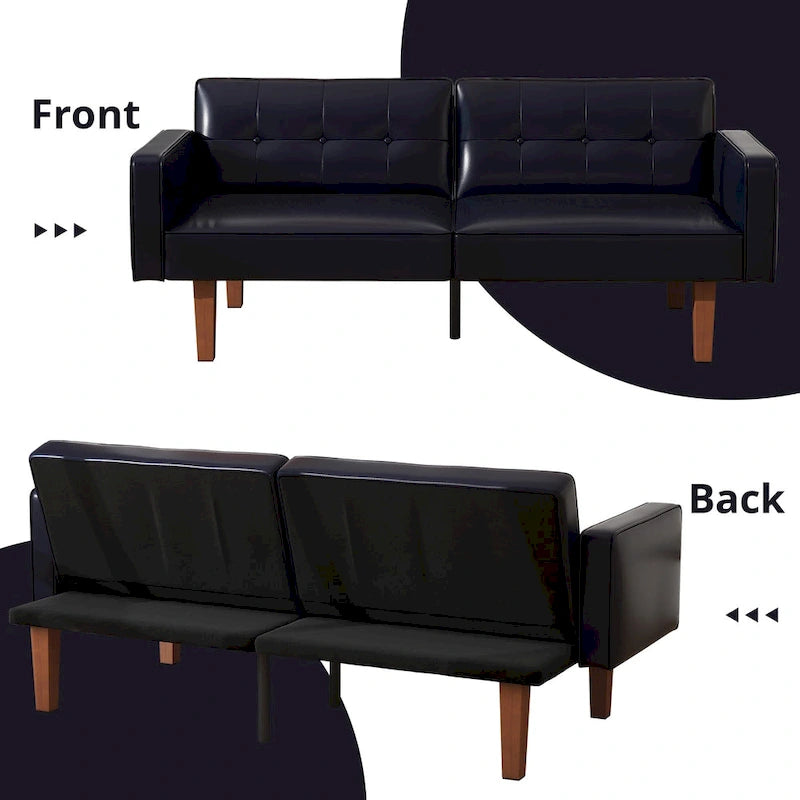 Canapé-lit futon convertible avec coussin en mousse à mémoire de forme