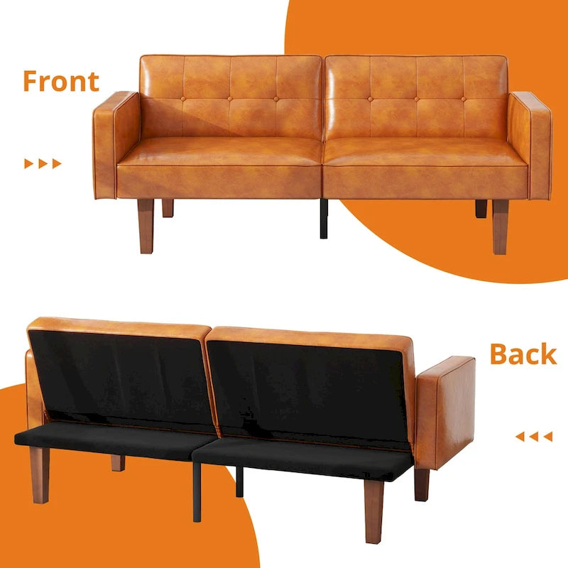 Canapé-lit futon convertible avec coussin en mousse à mémoire de forme