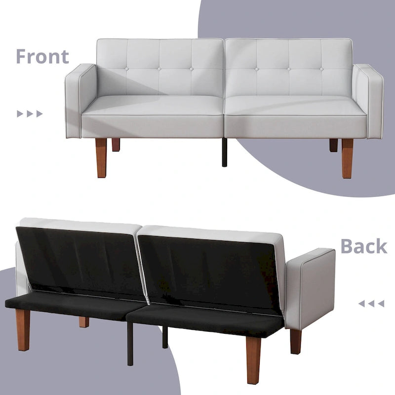 Canapé-lit futon convertible avec coussin en mousse à mémoire de forme