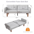 Canapé-lit futon convertible avec coussin en mousse à mémoire de forme