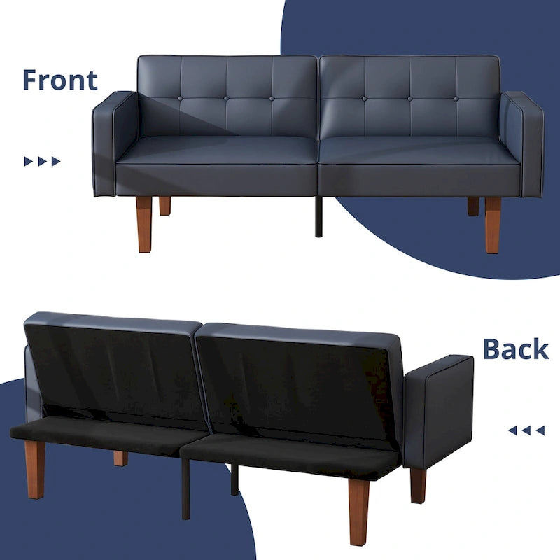 Canapé-lit futon convertible avec coussin en mousse à mémoire de forme