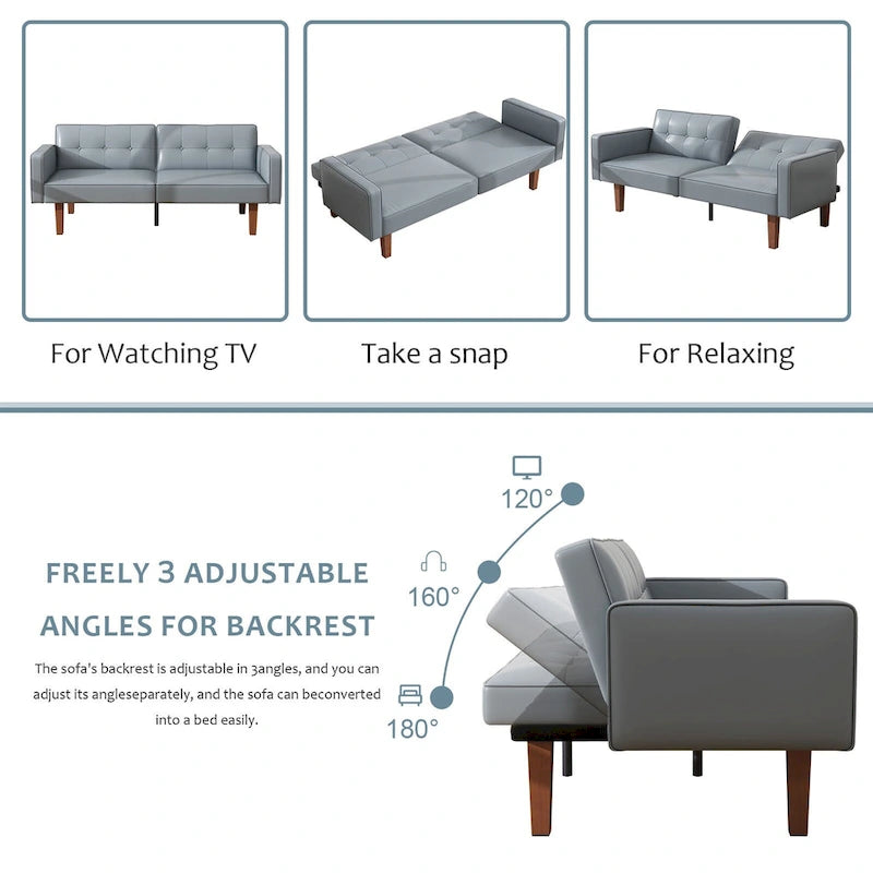 Canapé-lit futon convertible avec coussin en mousse à mémoire de forme