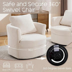 Fauteuil pivotant avec accoudoirs ronds et oreiller lombaire