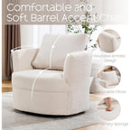 Fauteuil pivotant avec accoudoirs ronds et oreiller lombaire