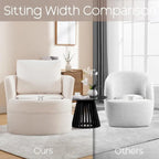 Fauteuil pivotant avec accoudoirs ronds et oreiller lombaire