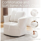 Fauteuil pivotant avec accoudoirs ronds et oreiller lombaire