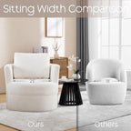 Fauteuil pivotant avec accoudoirs ronds et oreiller lombaire