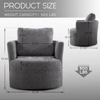 Fauteuil pivotant avec accoudoirs ronds et oreiller lombaire