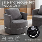 Fauteuil pivotant avec accoudoirs ronds et oreiller lombaire