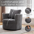 Fauteuil pivotant avec accoudoirs ronds et oreiller lombaire