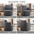 Fauteuil pivotant avec accoudoirs ronds et oreiller lombaire