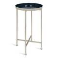 Table pliante de service ronde en métal avec base argentée