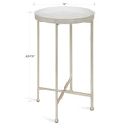 Table pliante de service ronde en métal avec base argentée