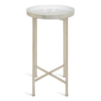 Table pliante de service ronde en métal avec base argentée