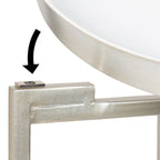 Table pliante de service ronde en métal avec base argentée