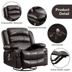 Fauteuil inclinable, pivotant et à bascule manuel avec massage et chauffage