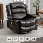 Fauteuil inclinable, pivotant et à bascule manuel avec massage et chauffage