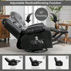 Fauteuil inclinable, pivotant et à bascule manuel avec massage et chauffage
