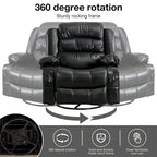 Fauteuil inclinable, pivotant et à bascule manuel avec massage et chauffage