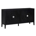 Bahut rétro avec portes à rainures circulaires et poignées rondes en métal – 60L x 16P x 32H