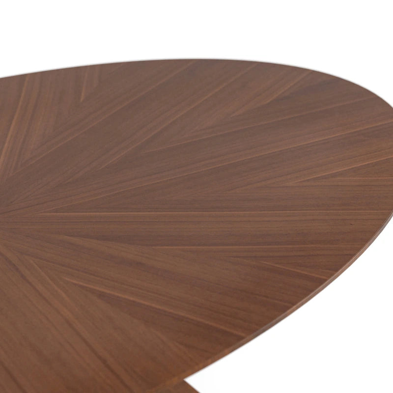 Table de salle à manger ovale en noyer de style Mid-Century Modern de 71 pouces